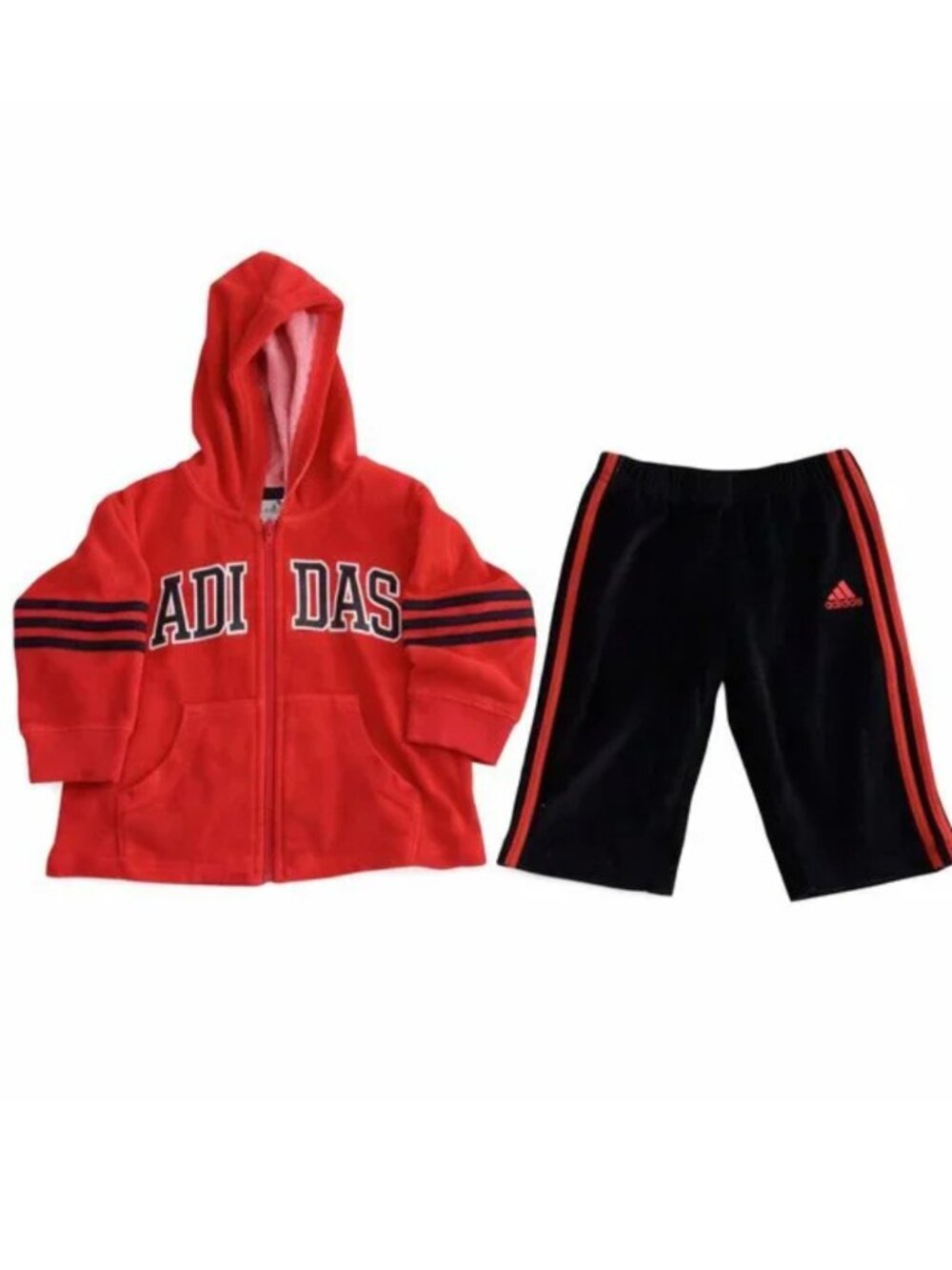 ADIDAS 12 Month Baby Velour Hoodie Track Suit